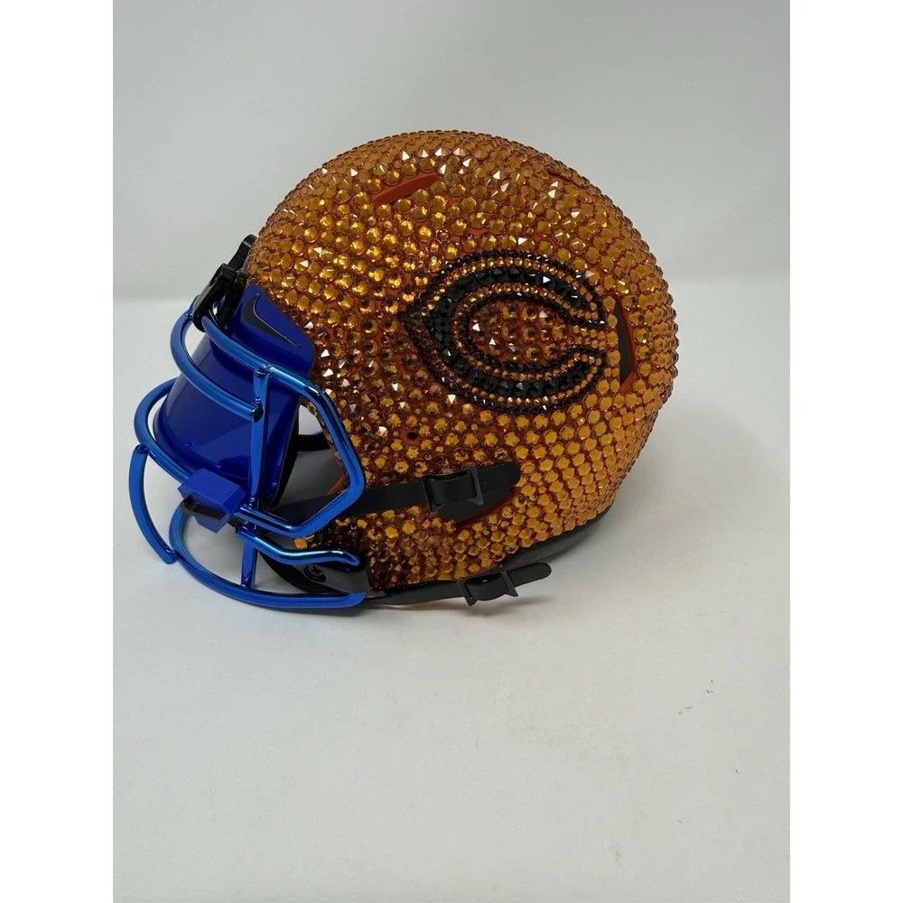 RARE Dual Signed Caleb Williams/Rome Odunze SWAROVSKI Crystal Mini Helmet Bears